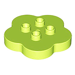 Зелёная округлая деталь конструктора, совместимая с Лего дупло