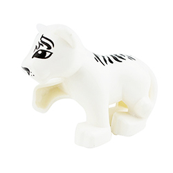Белый тигрёнок – фигурка, совместимая с конструктором Лего дупло