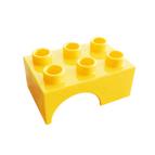 Жёлтый блок-закрывашка трека для желобков, совместимая с Лего дупло