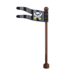 Пиратский флаг на флагштоке – совместимая с Лего дупло деталь