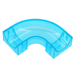 Большой желоб поворот прозрачный голубой, совместимый с Лего дупло