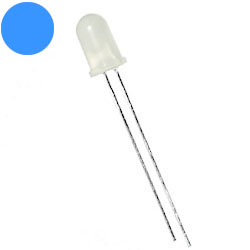 Светодиод сверхъяркий 5 мм диффузный синий