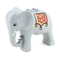 Слон с попоной - фигурка для конструктора, совместимая с Лего дупло