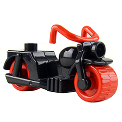 Чёрный мотоцикл, совместимый с конструктором Лего дупло