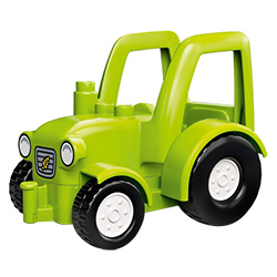 Светло-зелёный трактор Лего дупло