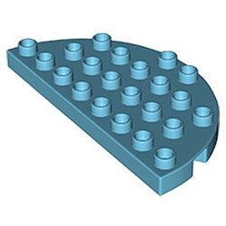 Полукруглая пластина — деталь Лего дупло : лазурный цвет