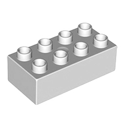 Кубик 2х4 (толстый) Лего дупло: светло-серый цвет