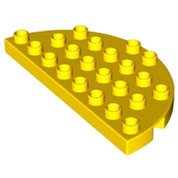 Полукруглая пластина – деталь Лего дупло: жёлтый цвет