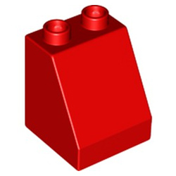 Треугольный блок 2х2 «скат крыши» Лего дупло: красный