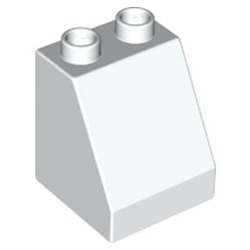 Треугольный блок 2х2 «скат крыши» Лего дупло: белый