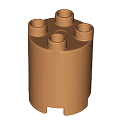 Округлая деталь, совместимая с Лего дупло: светло-коричневый цвет