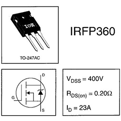 IRFP360 400v, 23A, 200mΩ, MOSFET N-канальный.