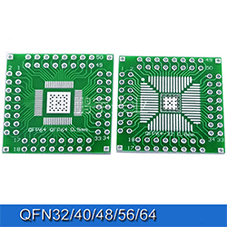 Плата-переходник двустор. QFP32-64 (0.8 mm) qfp64 (0.5мм) на DIP