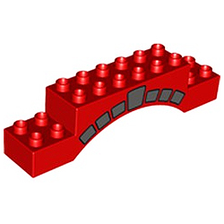 Арка 2х10 – деталь Лего дупло: красный цвет «кирпичи»