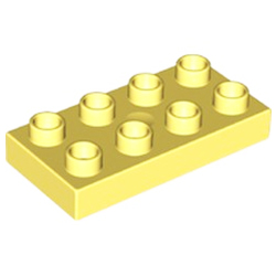 Пластина 2х4 Лего дупло: светло-жёлтый цвет