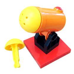 Оранжевая стреляющая пушка на платформе, совместимая с Лего дупло