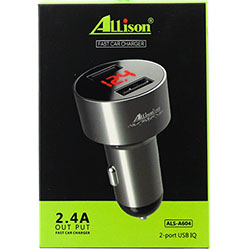 Мощный USB адаптер в прикуриватель Allison. С вольтметром