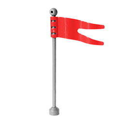 Флаг красный на флагштоке – совместимая с Лего дупло деталь