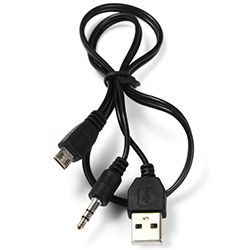 Кабель USB-microUSB-джек 3,5 мм 3 контакта, 50 см