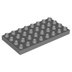 Пластина 4х8 штырьков – деталь конструктора Лего дупло: тёмно-серый