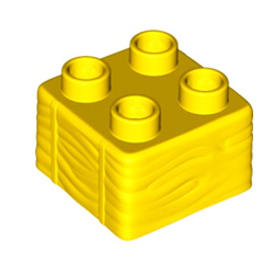 Кубик 2х2 «Сено» Лего дупло (нового образца) жёлтый цвет