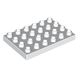 Пластина 4х6 штырьков — деталь конструктора Лего дупло: белый цвет