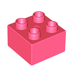 Кубик 2х2 Лего дупло: коралловый цвет