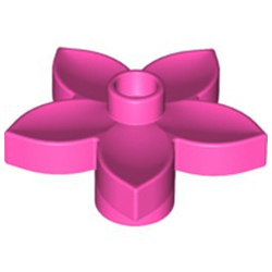 Тёмно-розовый цветочек – деталь конструктора Лего дупло
