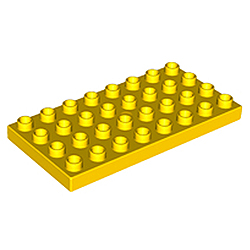 Пластина 4х8 штырьков – деталь конструктора Лего дупло: жёлтый цвет