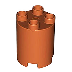 Округлая деталь (цилиндр, ствол) Лего дупло: коричневый цвет