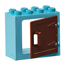 Голубой блок с дверью – деталь конструктора Лего дупло