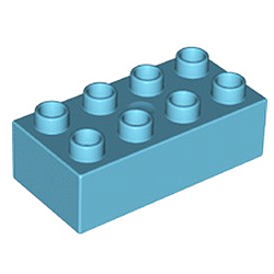 Кубик 2х4 (толстый) Лего дупло: лазурный цвет
