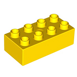 Кубик 2х4 (толстый) Лего дупло: жёлтый цвет