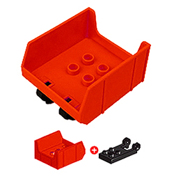Красный кузов самосвала – детали, совместимые с Лего дупло