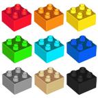 Кубик 2х2 Лего дупло: тёмно-фиолетовый цвет