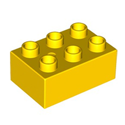 Кубик 2х3 (толстый) Лего дупло: жёлтый цвет