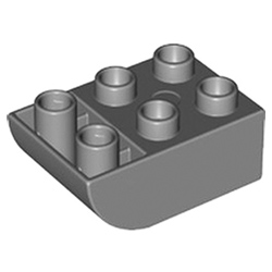 Кубик 2х3 (скруглённый нижний край) Лего дупло: тёмно-серый