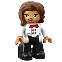 Тётя бармен в белом форменном пиджаке – фигурка Лего дупло