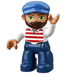 Бородатый дядя-капитан в синей кепке – фигурка Лего дупло