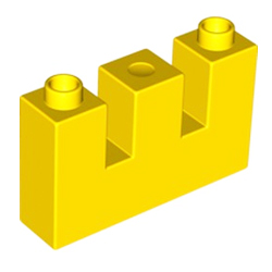 Зубец замка жёлтый — деталь Лего дупло