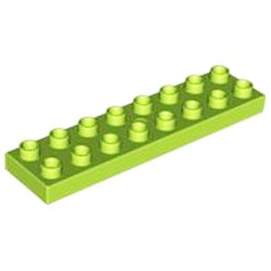 Пластина 2х8 Лего дупло: цвет лайма