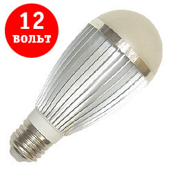 Светодиодная лампа 12-24 вольта, 7 ватт с цоколем Е27, 3500К