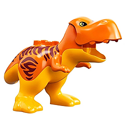 Тиранозавр коричнево-оранжевый – фигурка Лего дупло из набора 10880