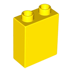 Кубик 2х1 (высокий) Лего дупло: жёлтый