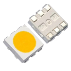 Белый SMD 5050 LED светодиод 3-х кристалльный, тёплый