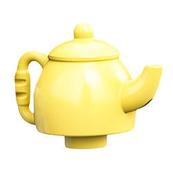 Светло-жёлтый пузатый чайник – деталь конструктора Лего дупло