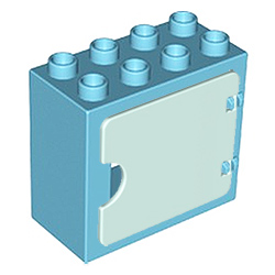 Синий блок с глухой дверцей «Шкафчик» – детали конструктора Лего дупло