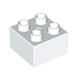 Кубик 2х2 Лего дупло: белый