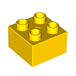 Кубик 2х2 Лего дупло: жёлтый