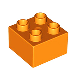 Кубик 2х2 Лего дупло: оранжевый